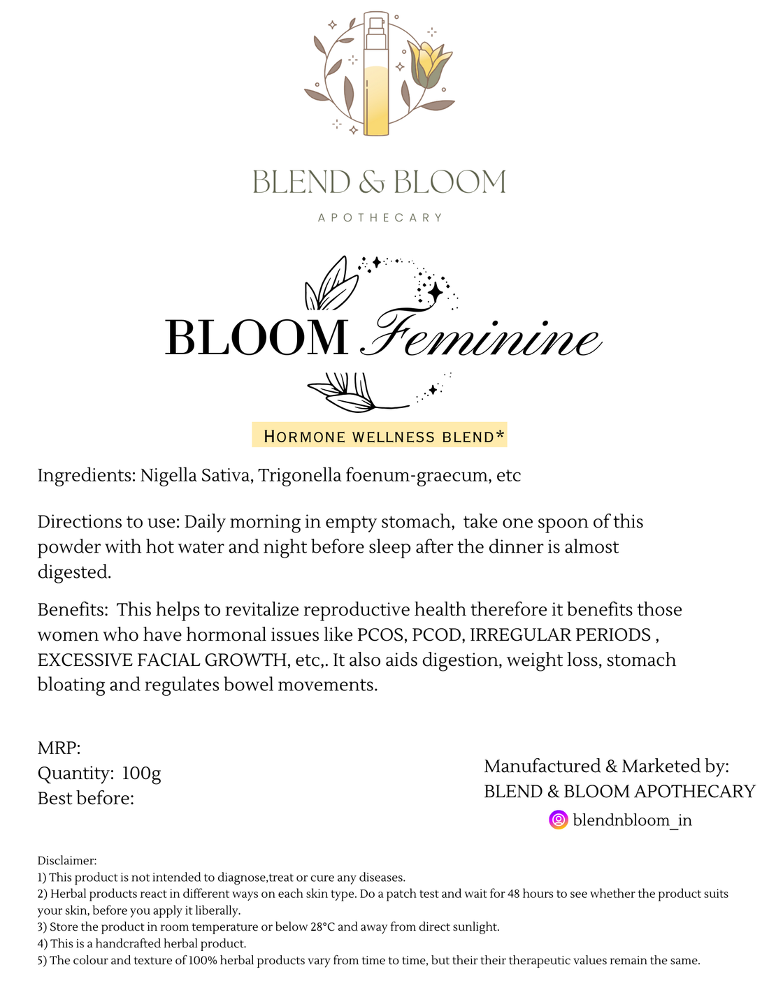 Bloom Feminine - Hormone Wellness Blend