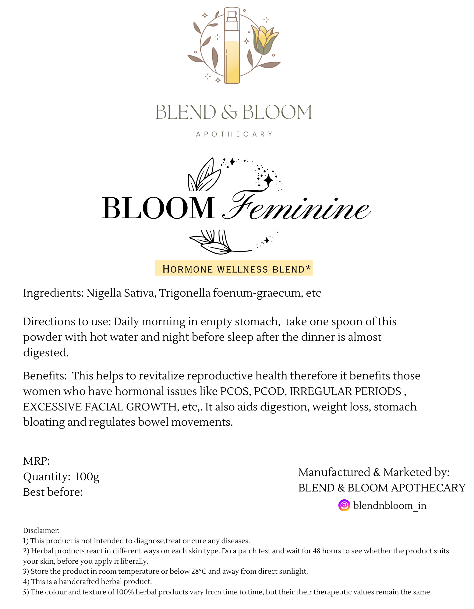 Bloom Feminine - Hormone Wellness Blend